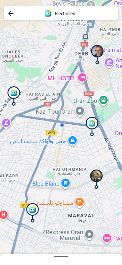 INTIX — خريطة الحرفيين